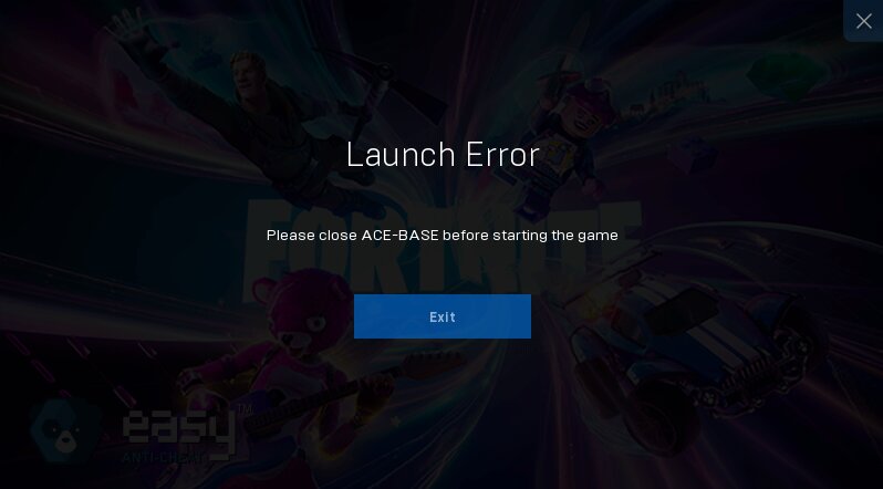 ゲームを起動する前にACE-BASEを閉じてください